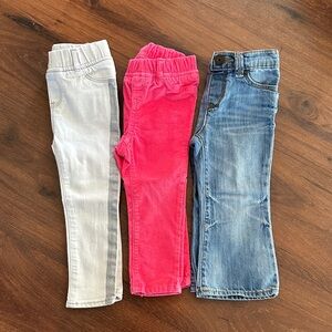 GAP Kids Blue, Pink, and Gray Jeans Trio